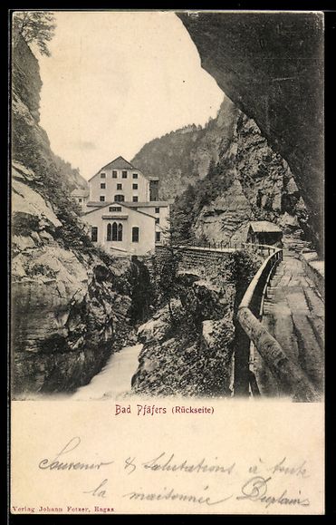 Cartes postales: AK Bad Pfäfers, Ortspartie – D'occasion à Berlin par bartko-reher