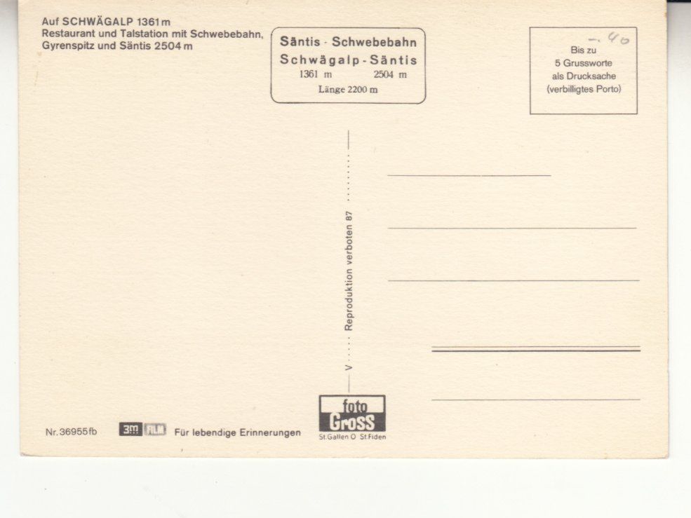 Cartoline postali: Schwägalp ca. 1970 – Usato da Bürglen TG venduto da StampGraf 1