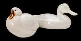 2x Ente canard Art Deco Stil 25 cm Harvey Knox Japan HK