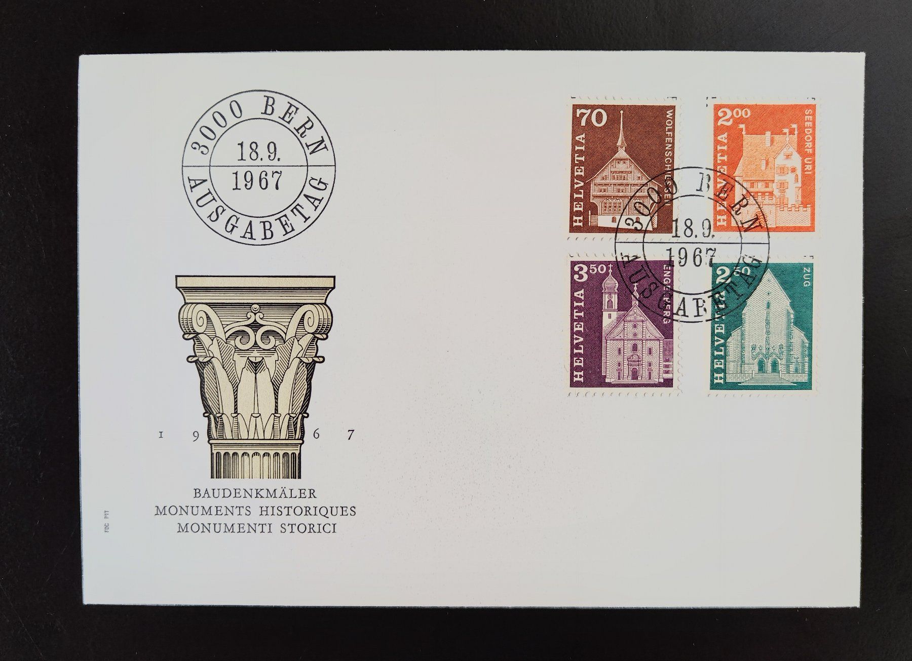 Couverts & Versandtaschen: FDC Baudenkmäler 1967 – Gebraucht aus Lenzburg von Dani_Lenzburg