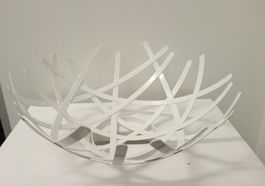 Moderne Design Obstschale, Metall, Weiss