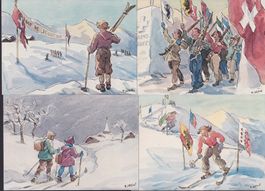 1940, Jugendauktion des SKI-Verbandes, vier saubere Karten