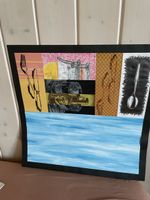 Bild Besteck und Objekte auf Papier 55x75cm Unikat Kunst