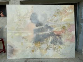 Acrylbild 187 x 237 cm in sanften Farben