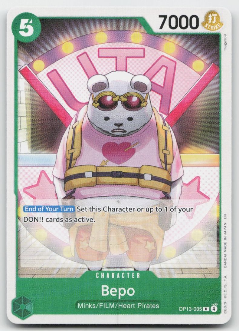Bandai Carte collezionabili: One Piece Bepo OP13-035 C – Usato da Lugano venduto da VlaseCard