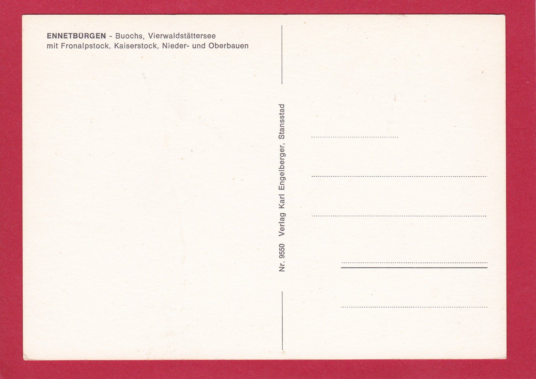 Cartes postales: Ennetbürgen – D'occasion à Oberhelfenschwil par splugaverde 1