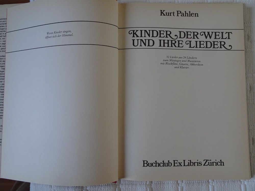 Livres: Kinder der Welt und ihre Lieder, Buch und LP – D'occasion à Bünzen par margretsch 1