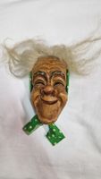 Holzmaske, Wandmaske, alte Grossmutter, Rarität, Deko
