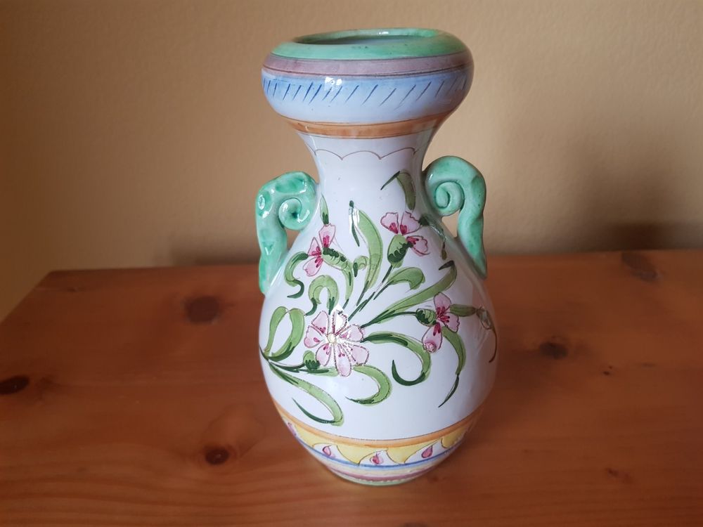 JOLI VASE AIGUIERE CERAMIQUE De MONACO 1950 COLLECTION DECO VINTAGE Vitrine 117103