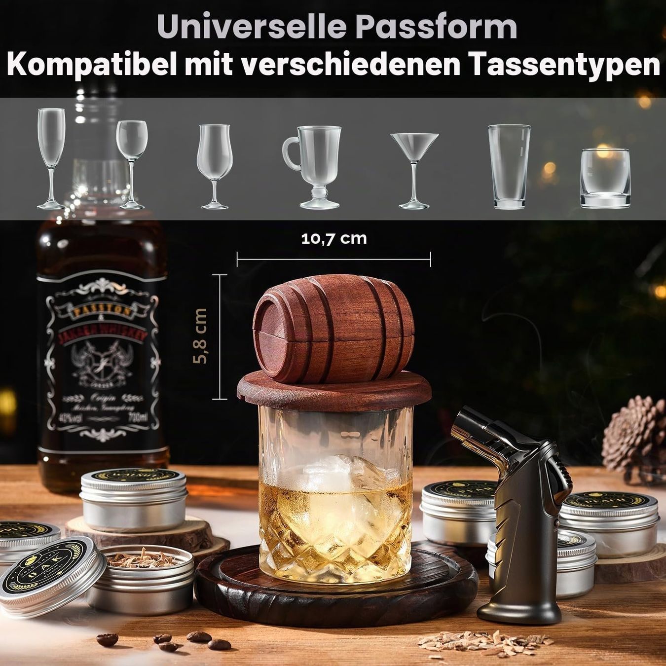 Bicchieri: Whiskey Smoker Kit Torch Wood Chips Glasses – Nuovo e nell'imballaggio originale da Schaffhausen venduto da her_zt65 3