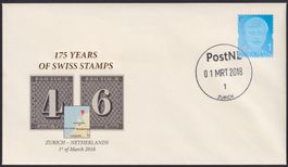 1845-2018, 175 Jahre-CH-Marken Brief Zürich 4 +ZH6 NL-Post.