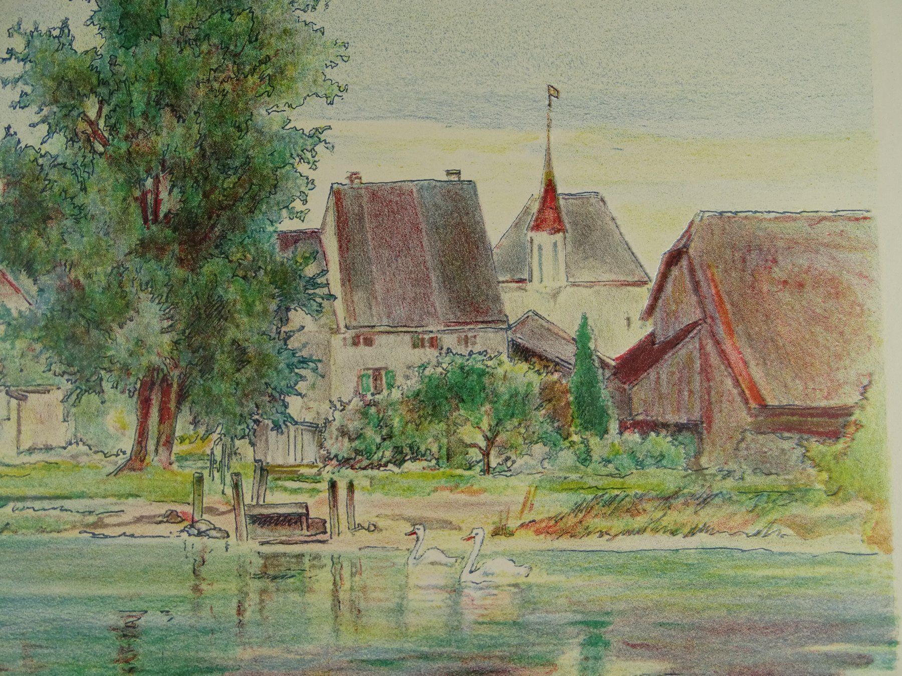 Incisioni: GREIFENSEE, LITHOGRAPHIE 1938 – Usato da Grüningen venduto da Kartensammler 3