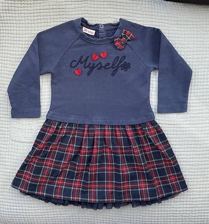 Gr.92, Bruns (IT) Kleid langarm dunkelblau, kariert