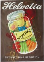 HELVETIA CONSERVENGLAS c.1940 Original Plakat
