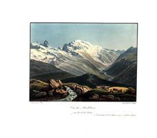 Mont Blanc altkolorierte Aquatinta von Hegi