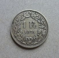Schweiz ++ 1.- Franken 1875, gute Erhaltung