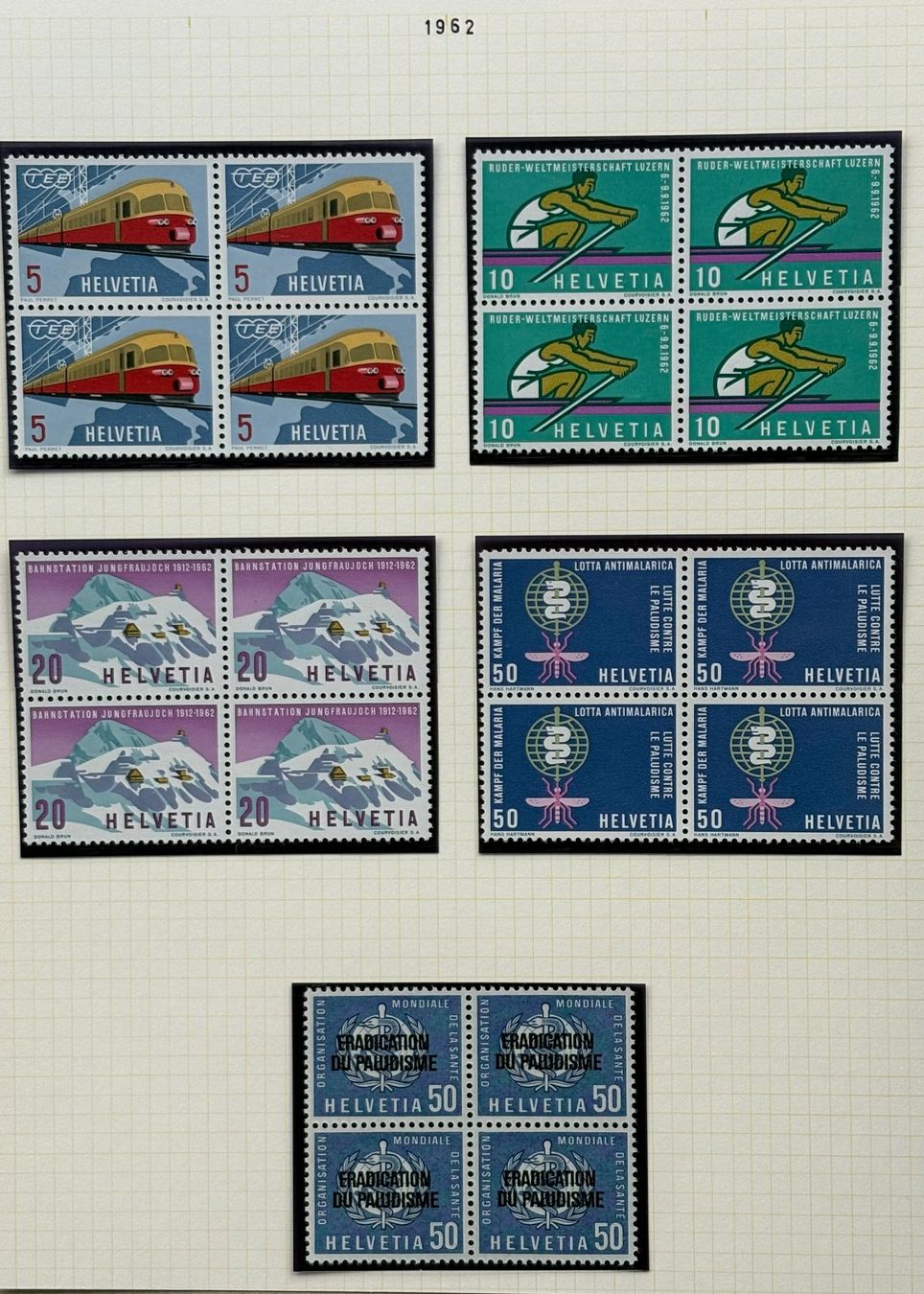 Tutti i francobolli: LOT 4 ER BLOCKS BRIEFMARKEN SCHWEIZ NEU 1962 – Nuovo (secondo la descrizione) da Ostermundigen venduto da Heavenmaus75