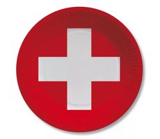 Pappteller Schweiz 8stk. Feiertag National Kartonteller