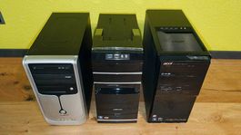 3er Set Desktop-PC (Acer, Medion, PC Gear) - Für Bastler