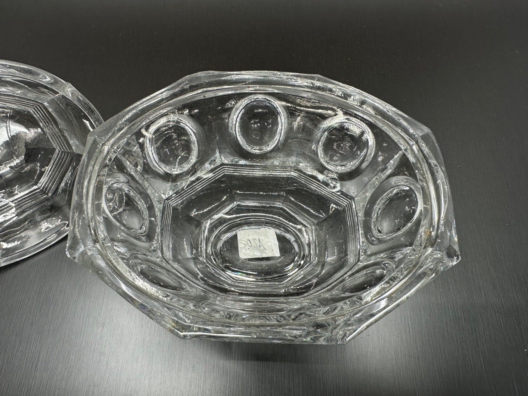 Ciotole: Glasschale mit Deckel, Oval,  Scheint älter zu sein, teile g – Usato da Arisdorf venduto da Liquidus 4