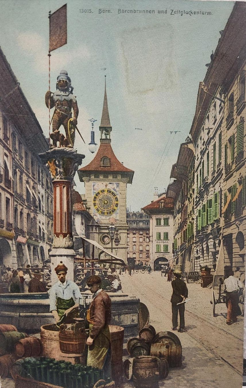 Cartoline postali: BERN - Bärenbrunnen und Zeitglockenturm – Usato da Delémont venduto da Domdom1