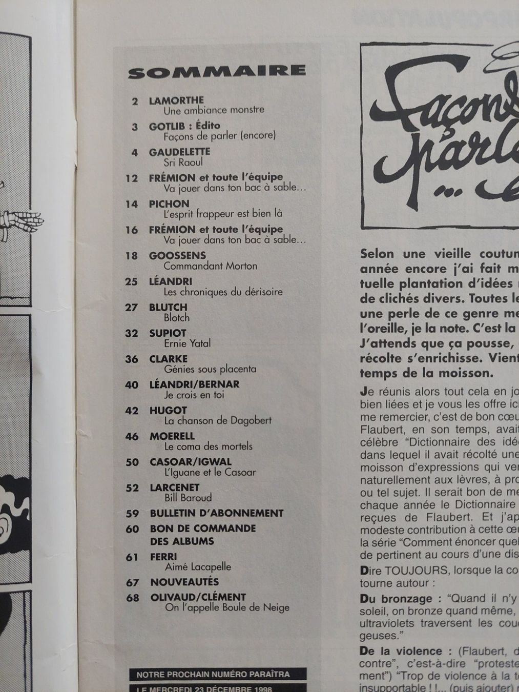 Fumetti: Fluide Glacial No 270 Décembre 1998 BE+ – Usato da Genève venduto da Blu_BD 2