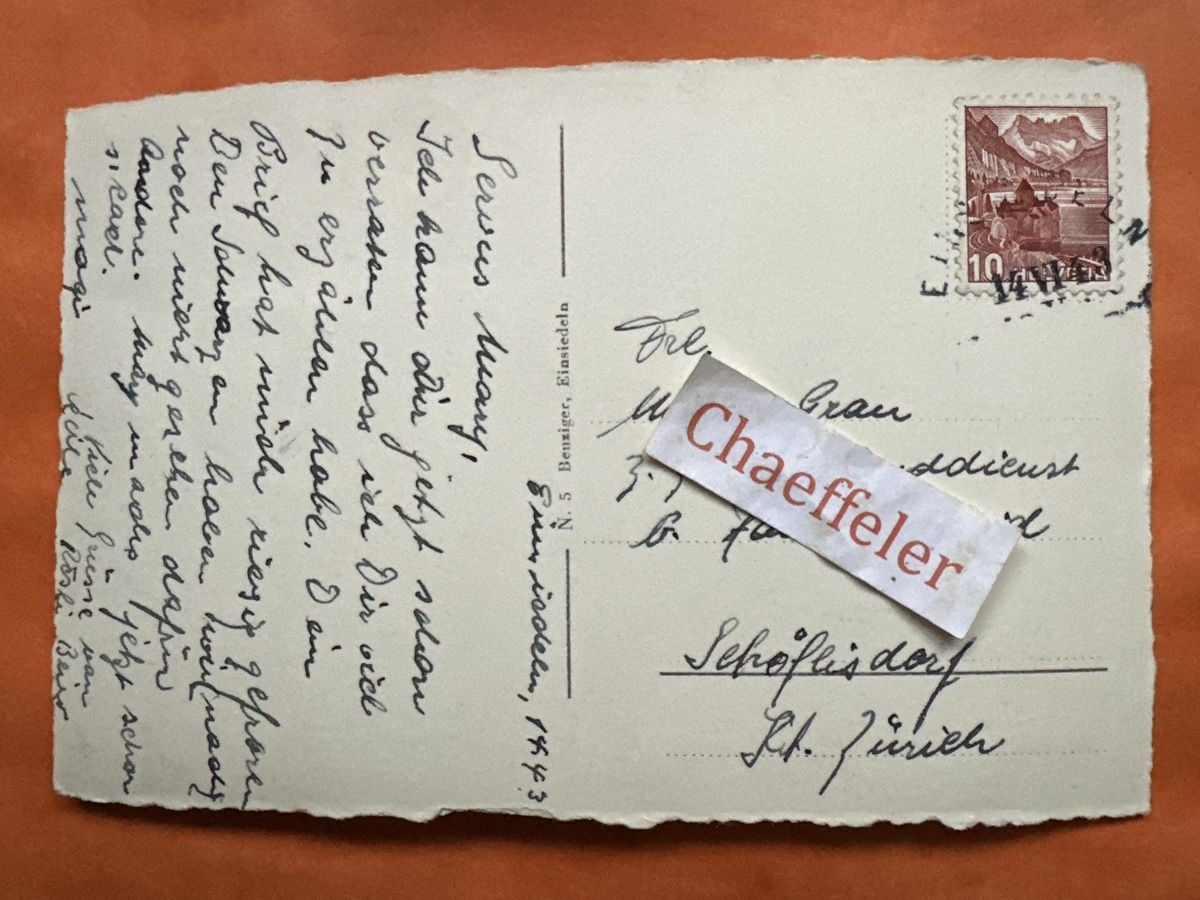 Cartoline postali: 1943 Einsiedeln  – Usato da Zürich venduto da Chaeffeler 1
