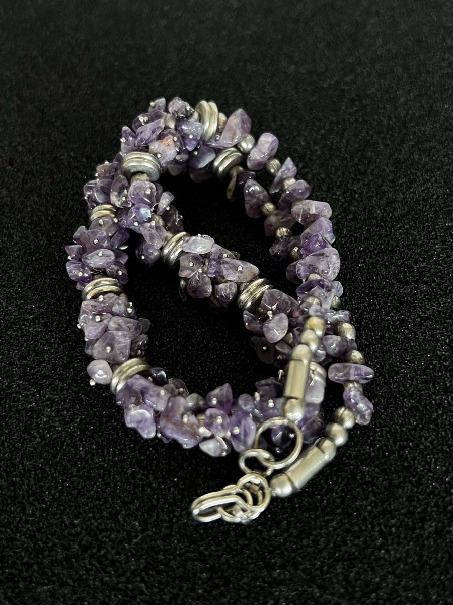 Catenine: Vintage poliert Amethyst Cluster Chocker Schmuck – Usato da Moehlin venduto da Balirain 1