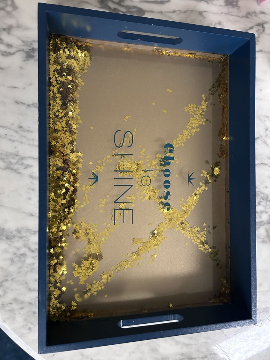 Piatti di portata: Blue and gold serving tray with stars, rustic style – Usato da Biel/Bienne venduto da zit_v5yc