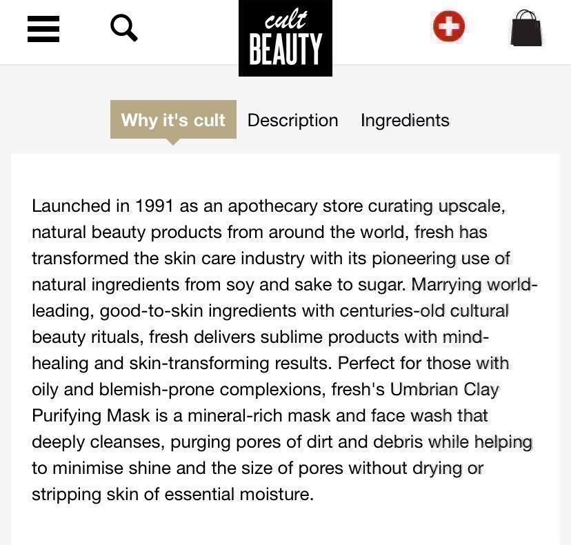 Sephora Gesichtspflege: Fresh Umbrian Clay Purifying Mask,Ladenpreis CHF36.50 – Neu und originalverpackt aus Zürich von deruja 7
