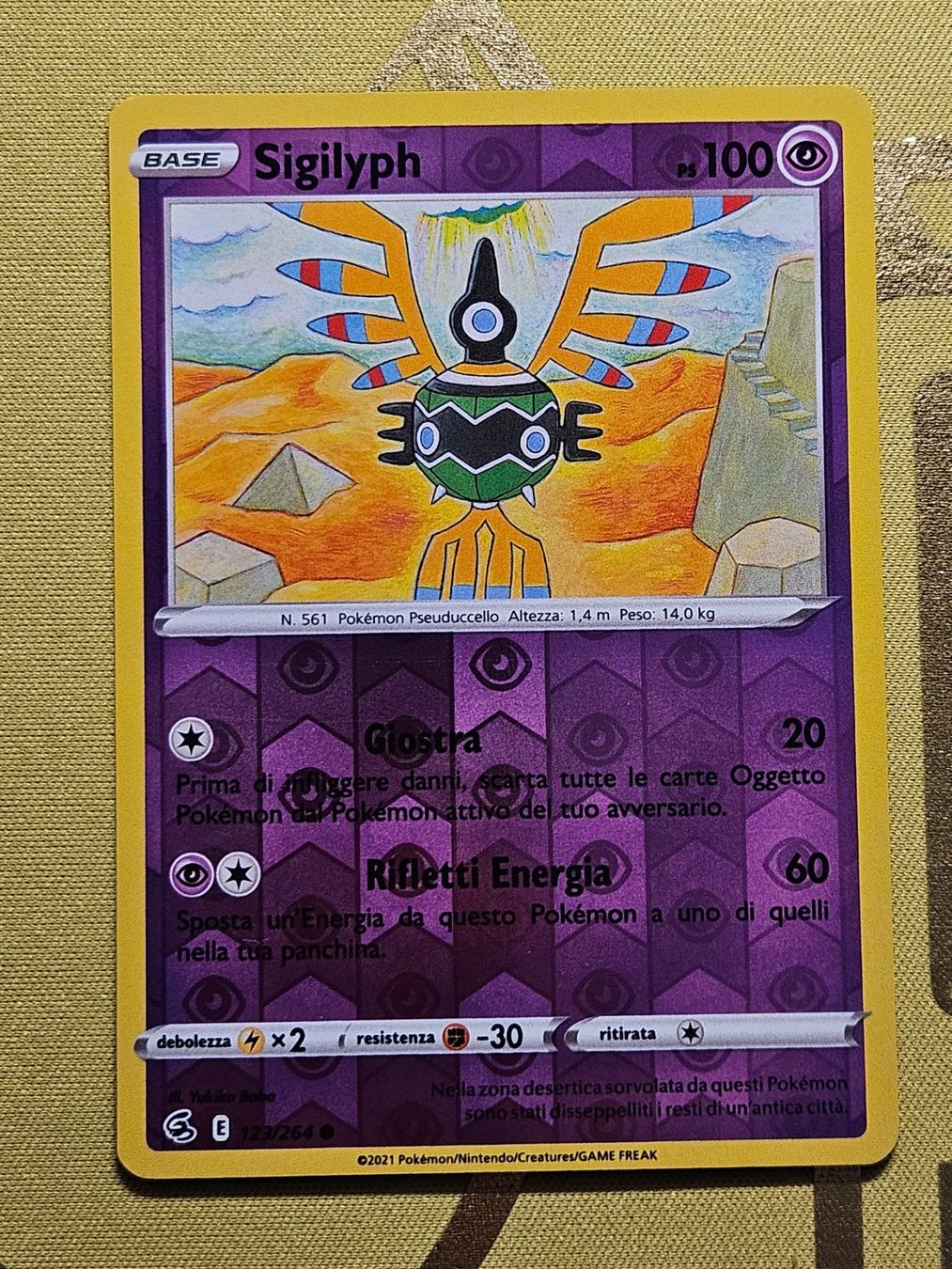 Pokémon Carte collezionabili: Fusion Strike - Sigilyph 123/264 – Usato da Bellinzona venduto da Pokemarco