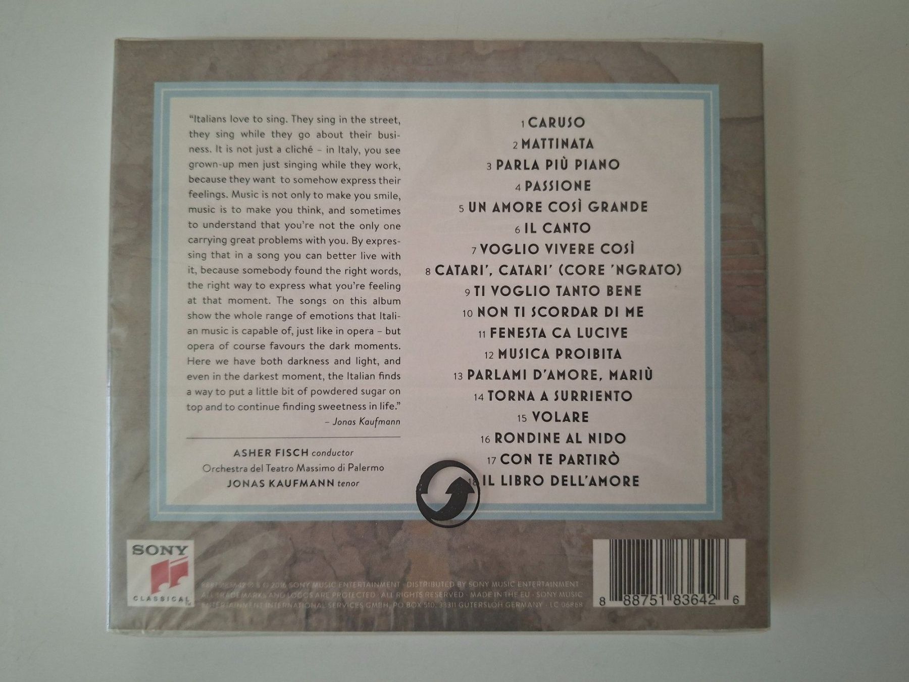 CD: Jonas Kaufmann  "Dolce Vita"   CD  OVP – Nuovo e nell'imballaggio originale da Zürich venduto da Daniel517 1