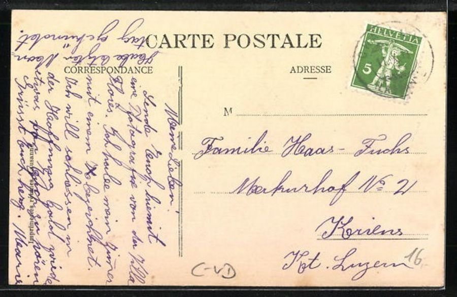Cartoline postali: Chailly, Villa Florès, circulée probablement vers 1909 – Usato da Frauenfeld venduto da POML 1