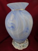 Antike Vase ArtDeco Glas opak,  blau, nostalgisch, Vintage