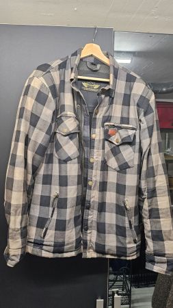 Motorrad Jacke Stoff Karo mit Kevlar