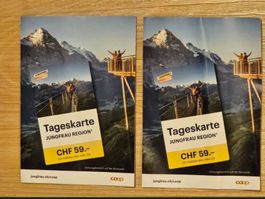 2 Tageskarten Jungfrau Region mit Ermässigungs-Code.