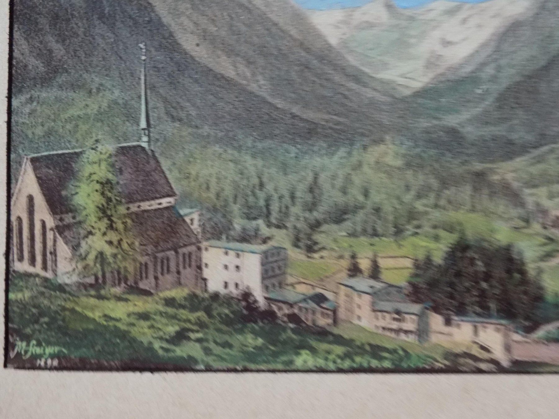 Incisioni: Pontresina im Engadin koloriert – Usato da Risch venduto da Antikfee 6