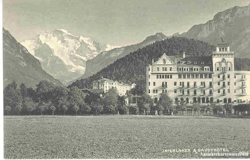 Ansichtskarten: Interlaken - Hotel Savoy + ca. 1910 – Gebraucht aus Emmenbrücke von teestube