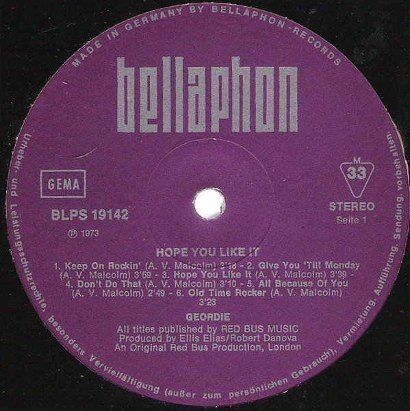 Dischi in vinile: Geordie (Singer Brian Johnson) – Usato da Aeschi SO venduto da Stones55 2