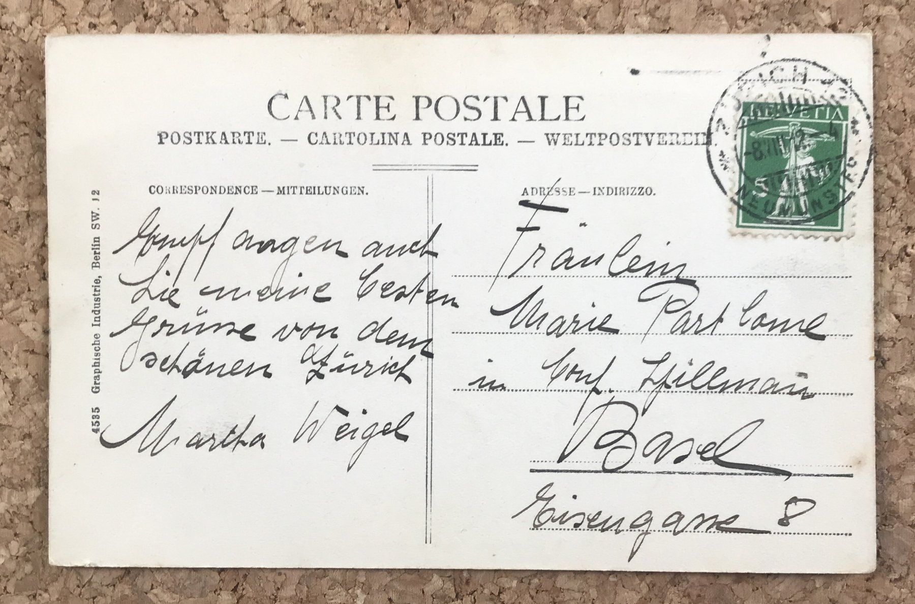 Cartoline postali: ANSICHTSKARTE ZÜRICH – Usato da Ostermundigen venduto da wini63 1
