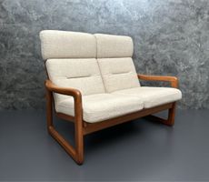 Vintage 2er Sofa aus massivem Teak Dänemark Mid Century Loft