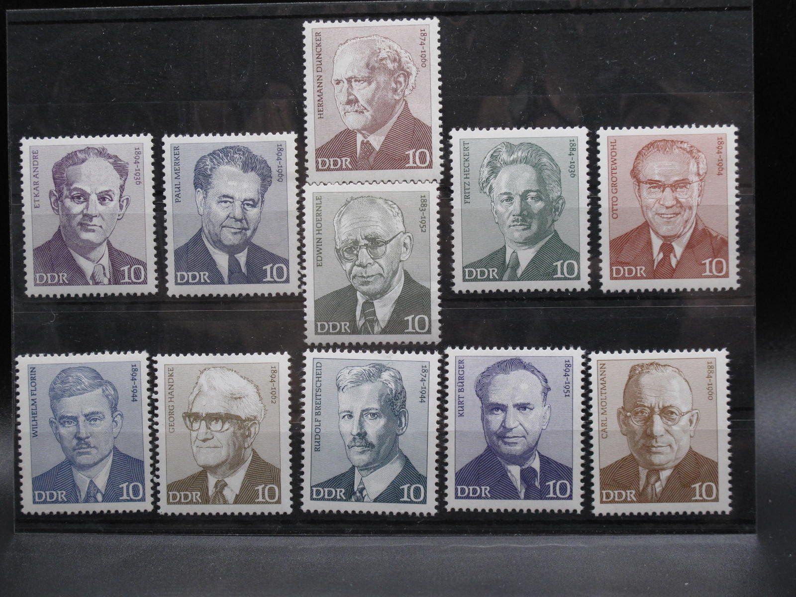Tutti i francobolli: DDR 1974 Persönlichkeiten Arbeiterbewegung ** – Usato da Wil SG venduto da fva01
