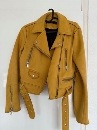 SENFGELBE WILDLEDERJACKE