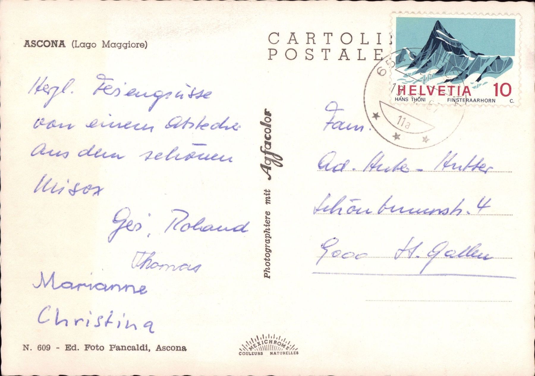 Cartoline postali: AK Ascona Lago Maggiore – Usato da Eggersriet venduto da stamp303 1