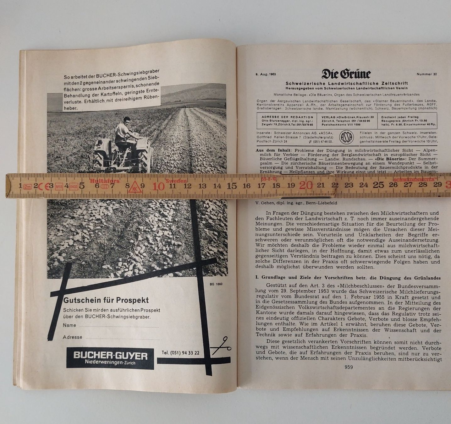 Schilter Trattori: Werbung Aecherli Unimog Aebi John Deere Bucher Traktor 1963 – Usato da Schenkon venduto da Elbarto007 3