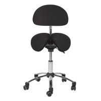 Sattel-Hocker mit Rückenlehne schwarz Sattelsitzhocker