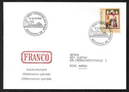 Sonderbrief S. 1343 Regiophil Yverdon 13.-16.10.1988