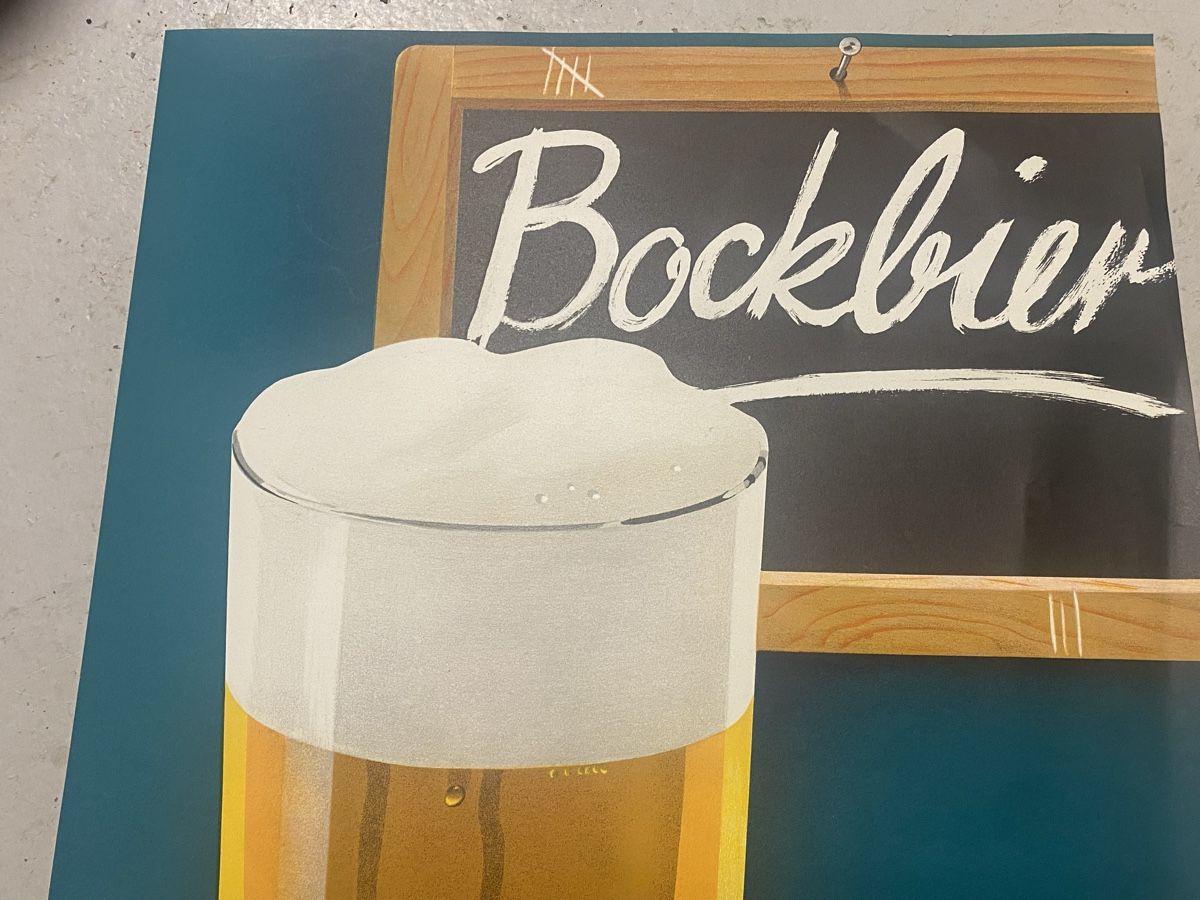 Poster & Bilder: Altes Plakat Bockbier Brauerei – Gebraucht aus Mosnang von Goldwasser 3