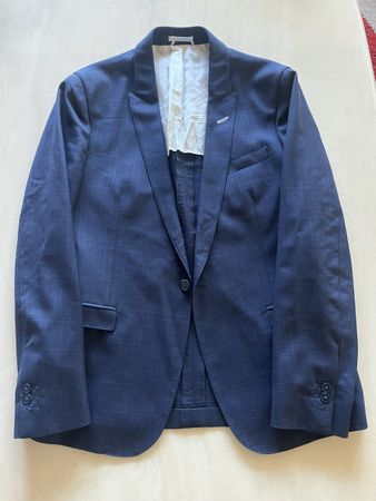 GANT Rugger Sakko Herren, Gr. 48, dunkelblau kariert, Wolle