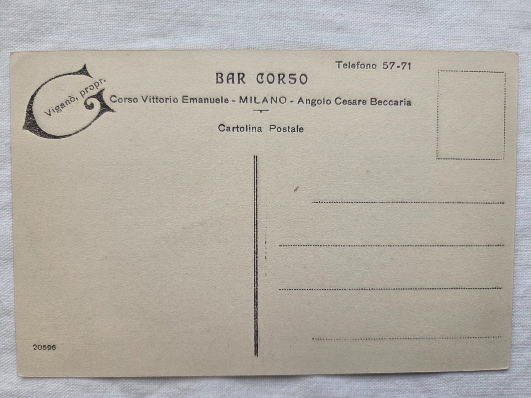 Ansichtskarten: Alte Ansichtskarte Bar Corso Milano – Gebraucht aus Bettingen von Wedgetail-Eagle2 1